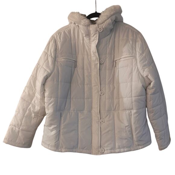 🍷Jou Jou white puffer warm jacket size 2X - Picture 1 of 5